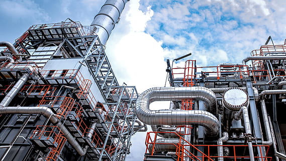 Oil refinery.